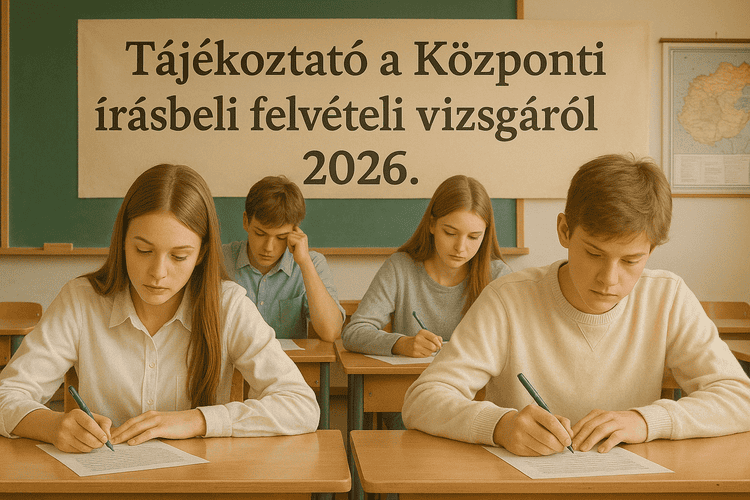 A nagyszámú jelentkezés ek miatt a központi írásbeli felvételi vizsgát 2026. január 24-én várhatóan két telephelyünkön szervezzük meg