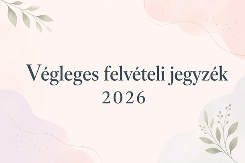 Végleges felvételi jegyzék 2026